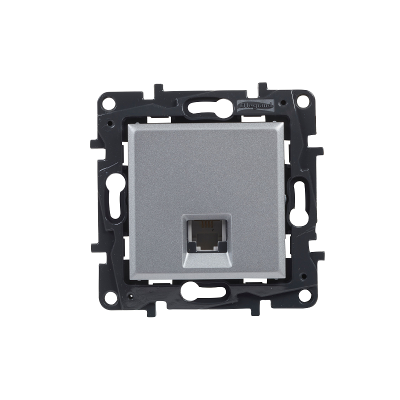 Телефонная роз. RJ11 механизм б/рамки NLST алюминий 863355 Legrand (5)