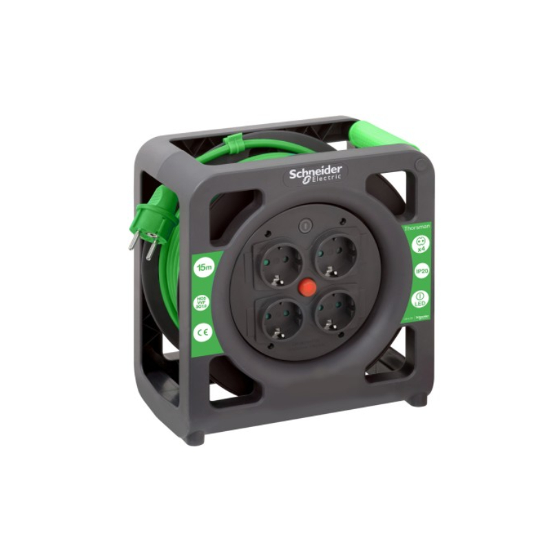 Удлинитель катушечный Thorsman 4 роз 15м 3х1.0 IP20