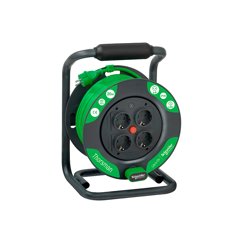 Удлинитель катушечный Thorsman 4 роз 20м 3х1.5 IP20