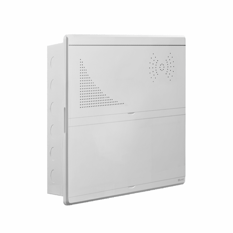 UNIBOX (TELECOM + ЩРВ 20) встр. металл+пластик белый (500x400x100) IP41 UNIT (4)