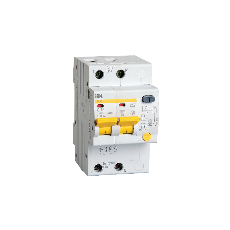 УЗО АД 12 (2ф) 16А IEK (5/40)