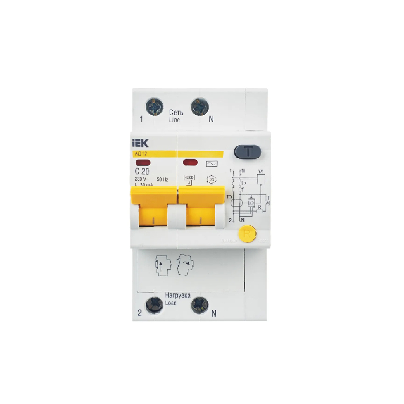 УЗО АД 12 (2ф) 20А IEK (5/40)