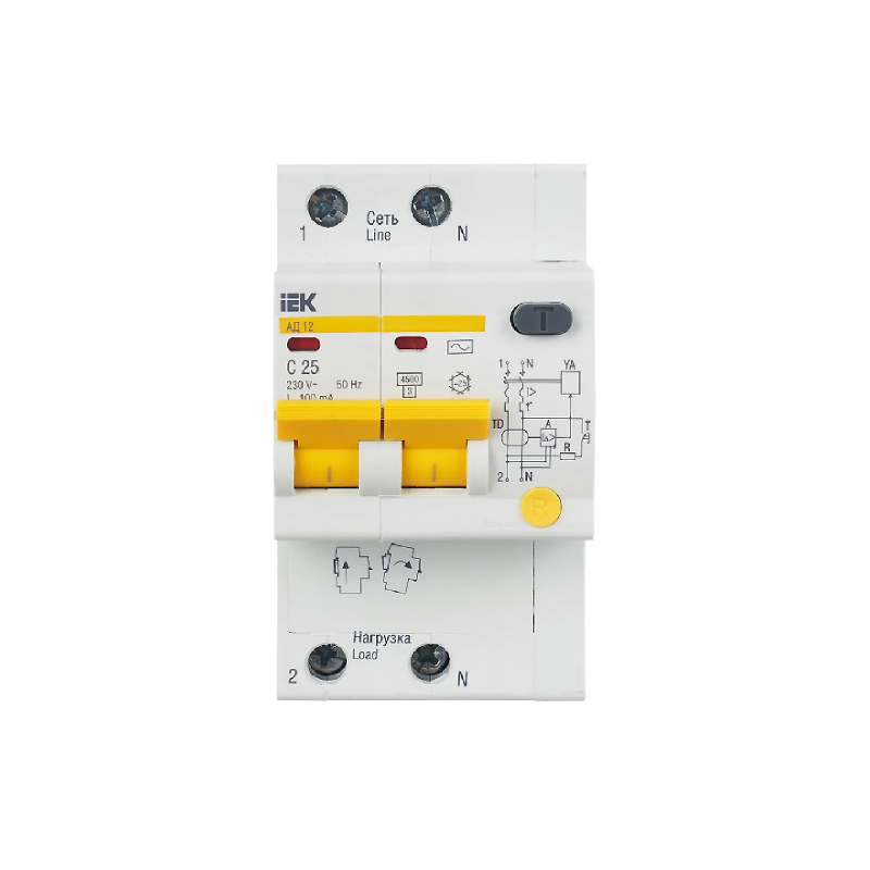 УЗО АД 12 (2ф) 25А 100мА IEK !!!