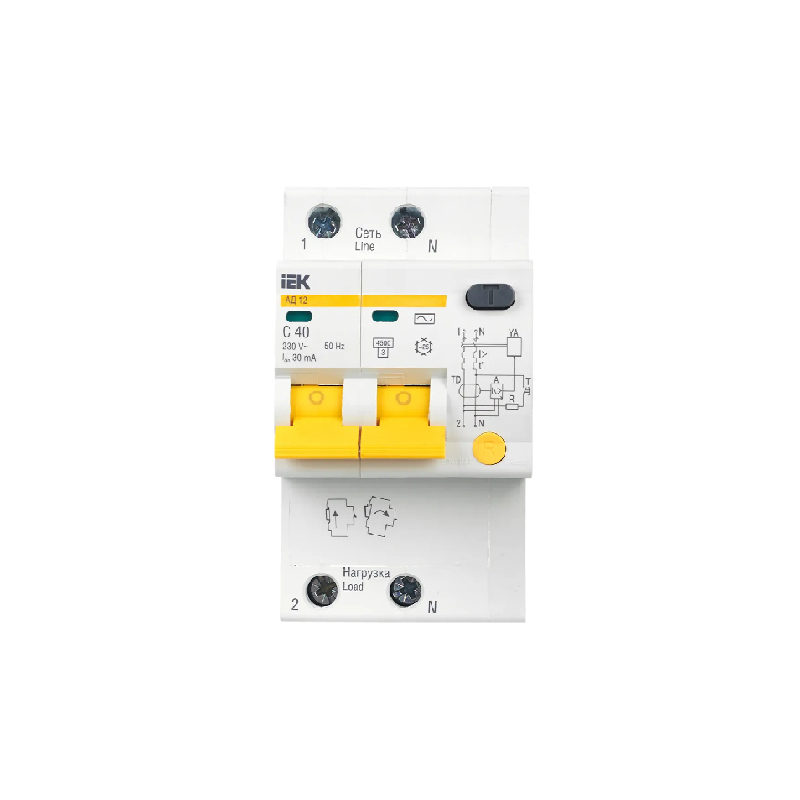 УЗО АД 12 (2ф) 40А IEK (4/32)