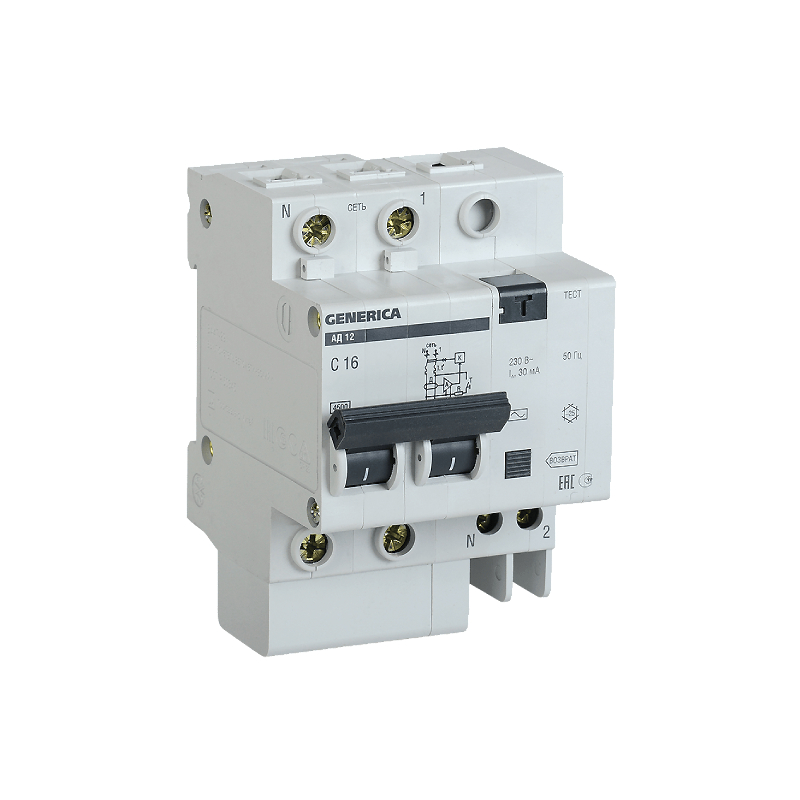 УЗО АД 12 (2ф) 63А GENERICA (5/40) !!!