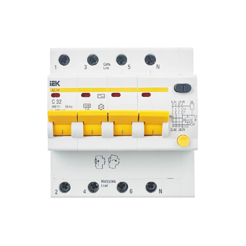 УЗО АД 14 (4ф) 32А 100мА IEK !!!