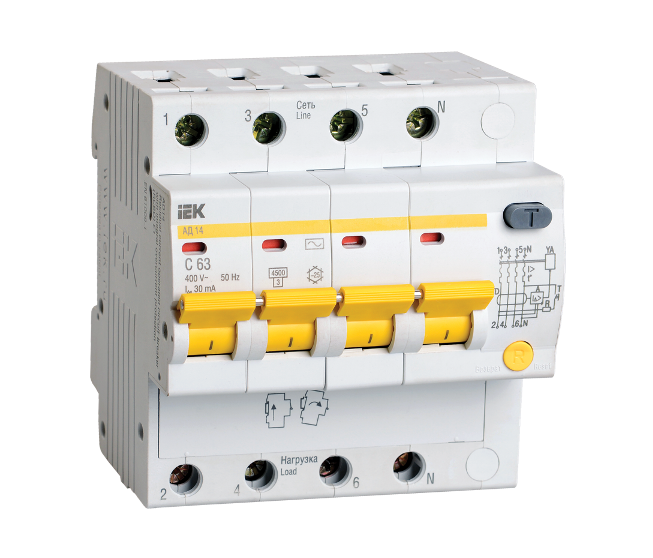 УЗО АД 14 (4ф) 32А IEK (3/24)