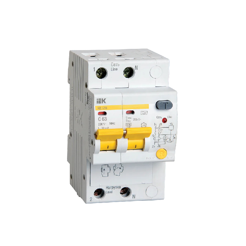 УЗО АД12М (2ф) 25А IEK (5/40)