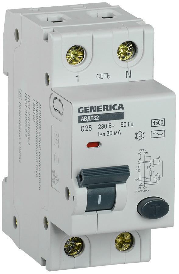 УЗО АВДТ 32 25А GENERICA (6/60) !!!