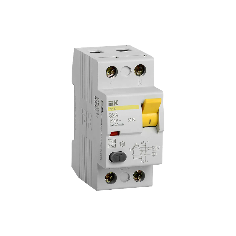 УЗО ВД1 63 (2ф) 32А 30мА IEK (1/48)