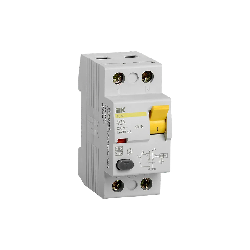 УЗО ВД1 63 (2ф) 50А 30мА IEK (1/48)