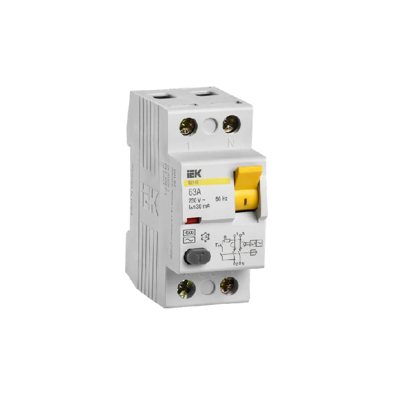 УЗО ВД1 63 (2ф) 63А 30мА IEK (1/48)