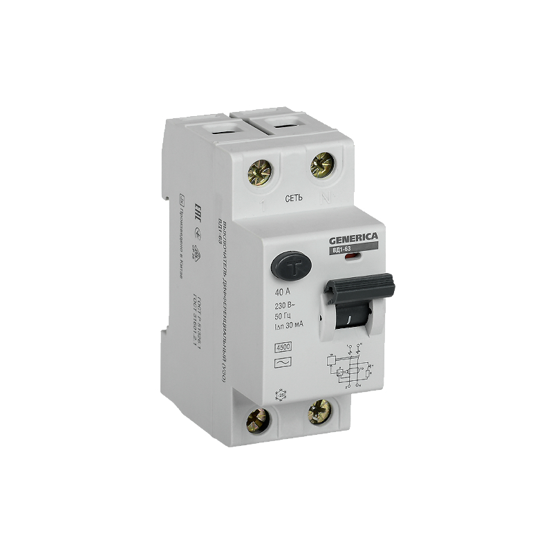 УЗО ВД1-63 2Р 40А 30мА Generica E-PRO