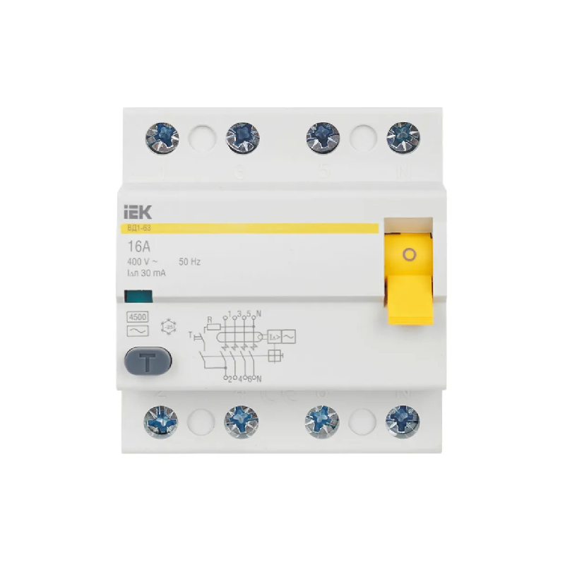 УЗО ВД1-63 (4ф) 16А 30мА IEK (1/24)