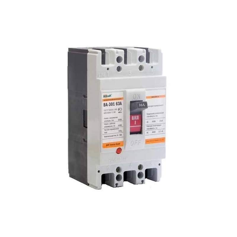 ВА 302 3P 40А 25кА С (1) DEKraft