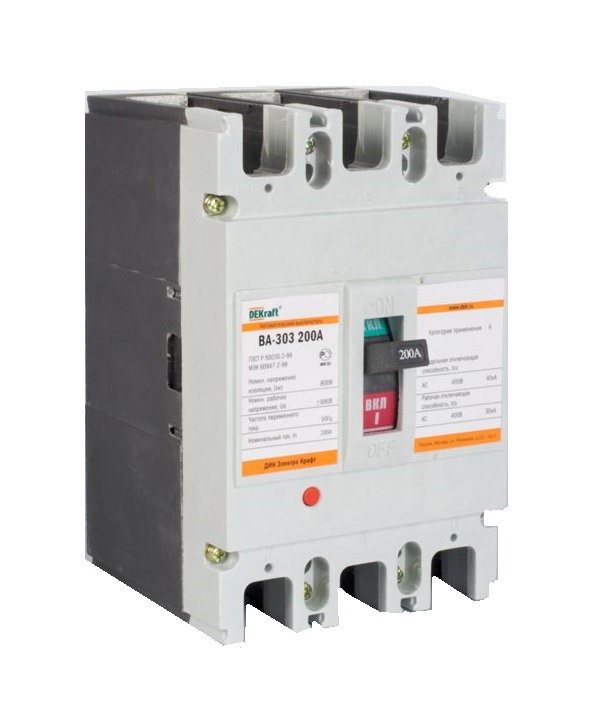 ВА 303 3P 200А 40кА С (1) DEKraft