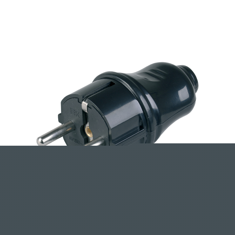 ВПп10-02-Ст Вилка разборная прямая с з/к 16А черная IEK E-PRO