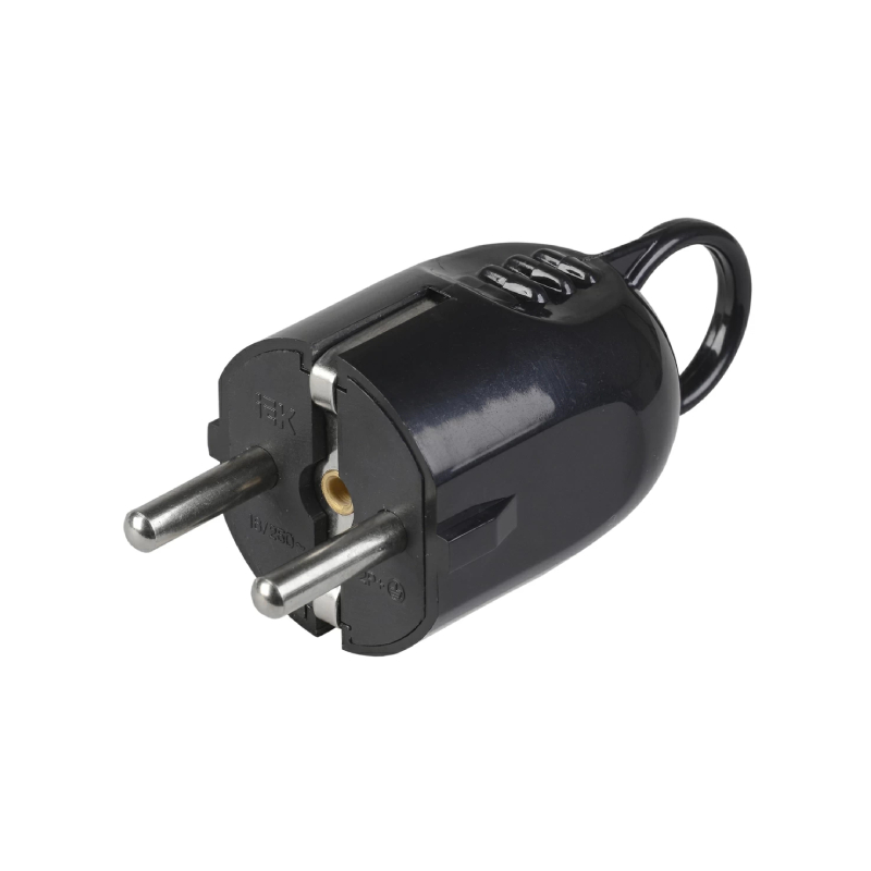 ВПу12-02-Ст Вилка разборная угловая с з/к с кольцом 16А черная IEK