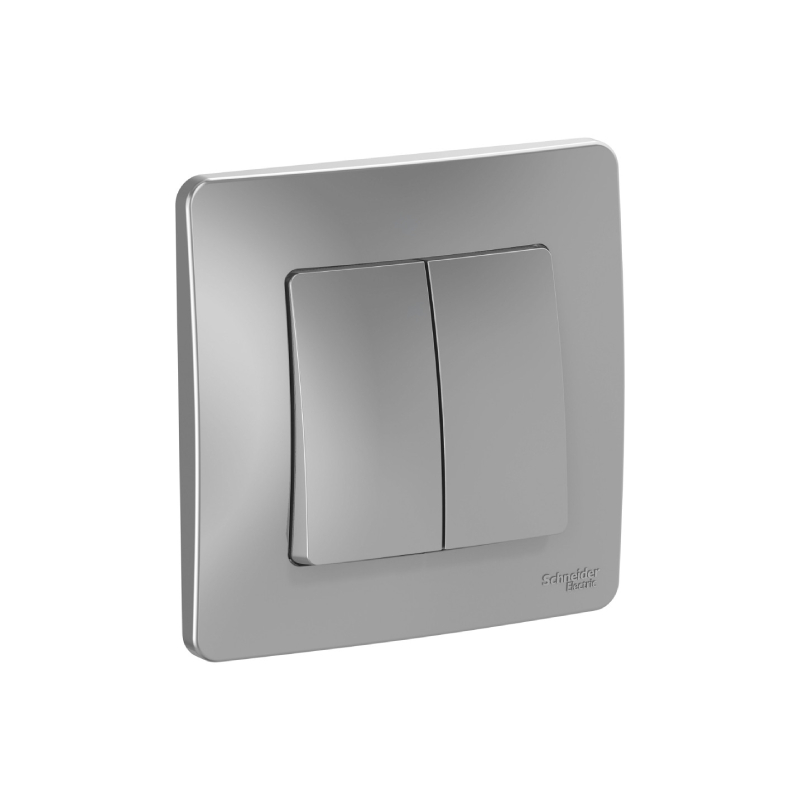 Выкл 2 кл c/у 10А 250B алюминий BLANCA