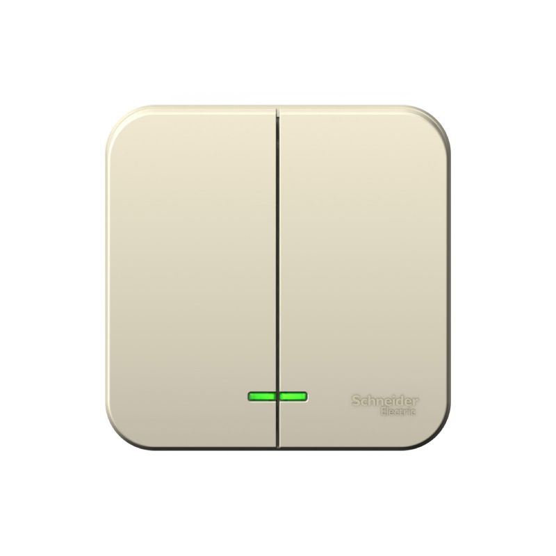 Выкл 2 кл о/у с подс. 10А 250B молочный BLANCA