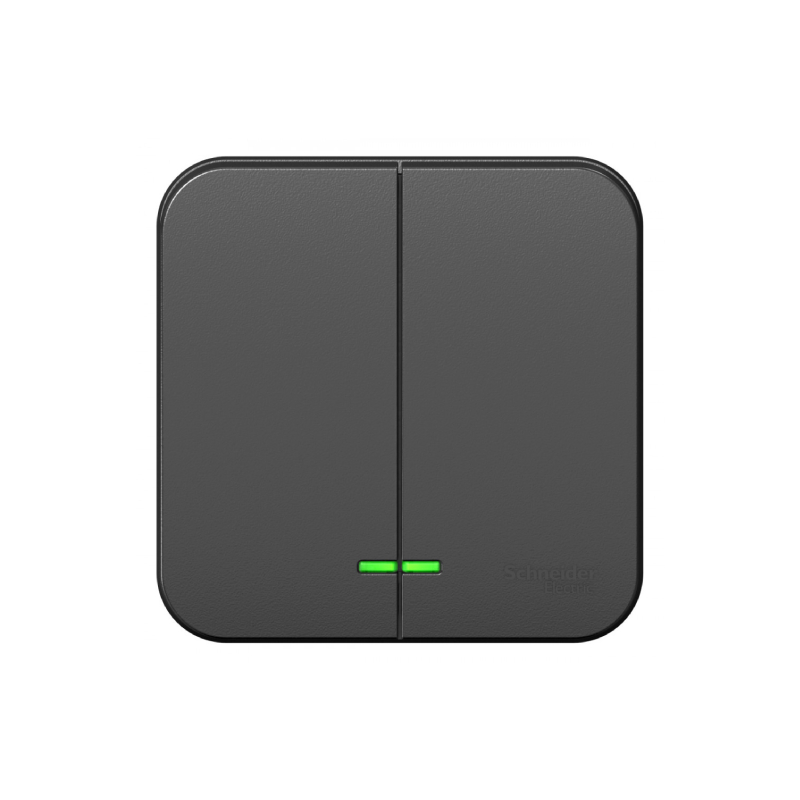 Выкл 2 кл о/у с подсв. 10А 250B антрацитит BLANCA