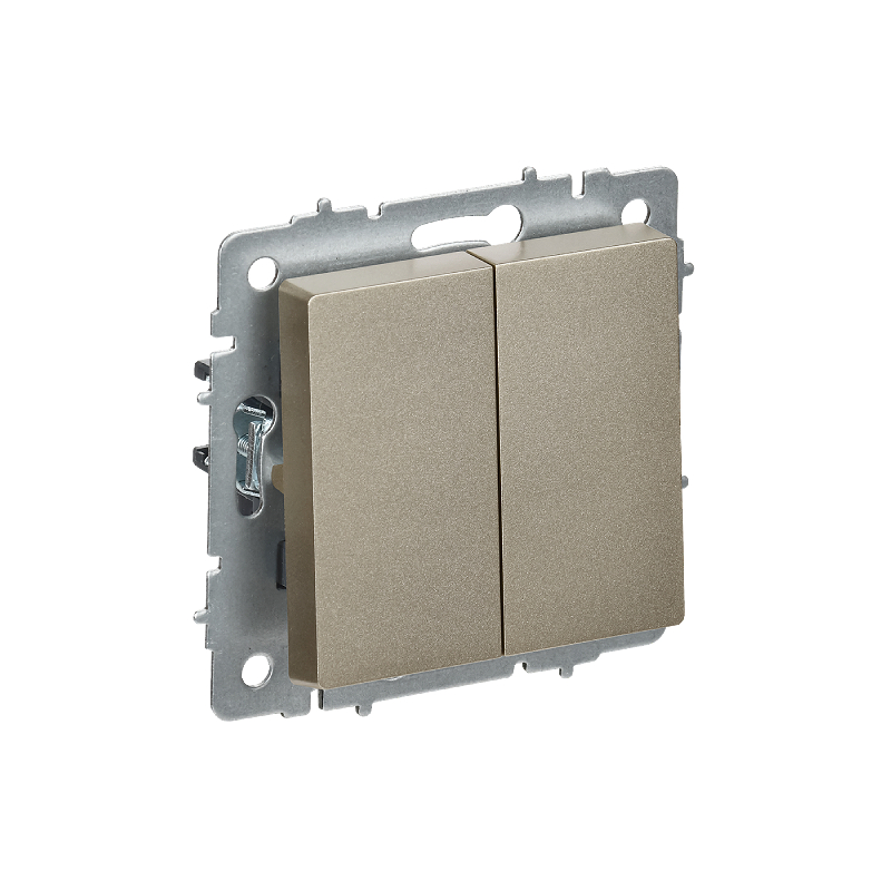 Выкл 2-кл перекр 10А б/рамки "BRITE" шампань (1/100)