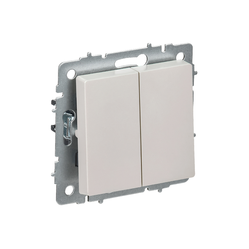 Выкл 2-кл перекр 10А б/рамки "BRITE" жемчуг (1/100)