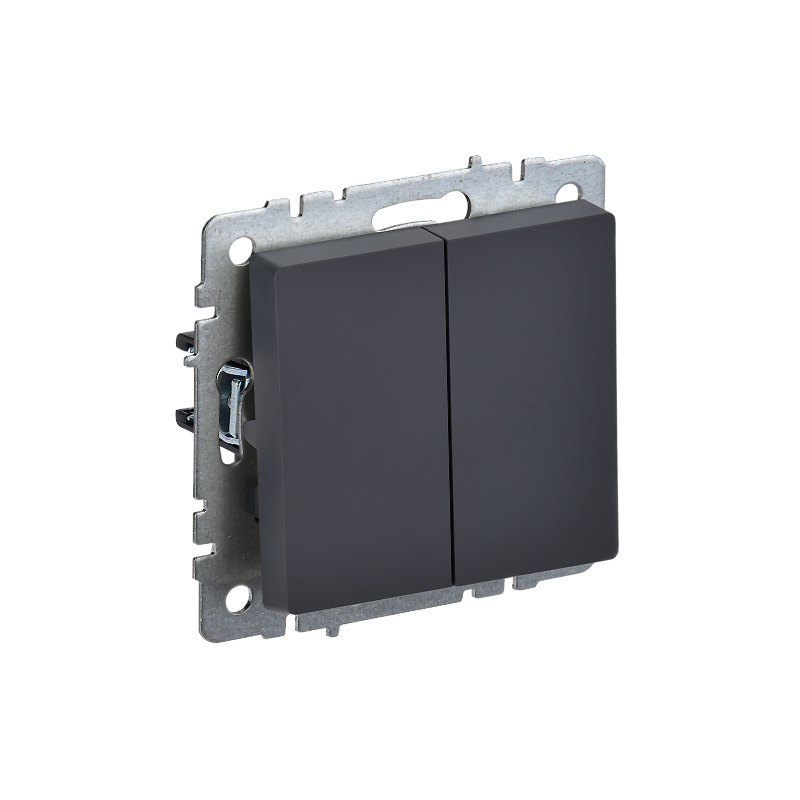 Выкл 2-кл. 10А б/рамки "BRITE" графит (1/100)