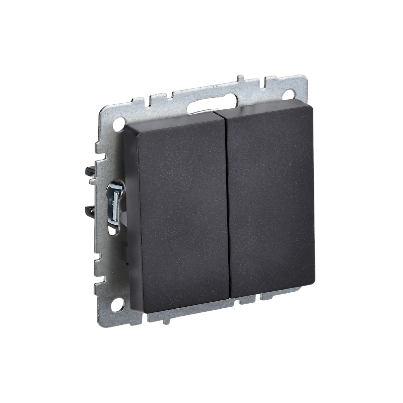 Выкл 2-кл. прох. 10А б/рамки "BRITE" черный (1/100)