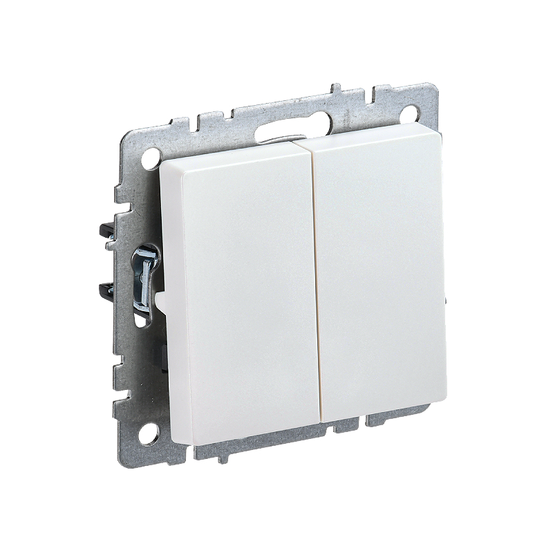 Выкл 2-кл. прох. 10А б/рамки "BRITE" жемчуг (1/100)