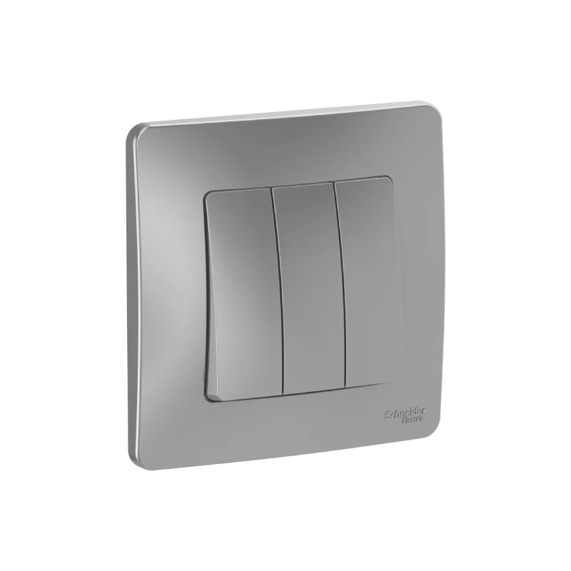 Выкл 3 кл c/у 10А 250B алюминий BLANCA