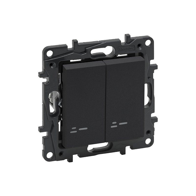 Выкл. 2-кл. с инд. 10А б/рамки