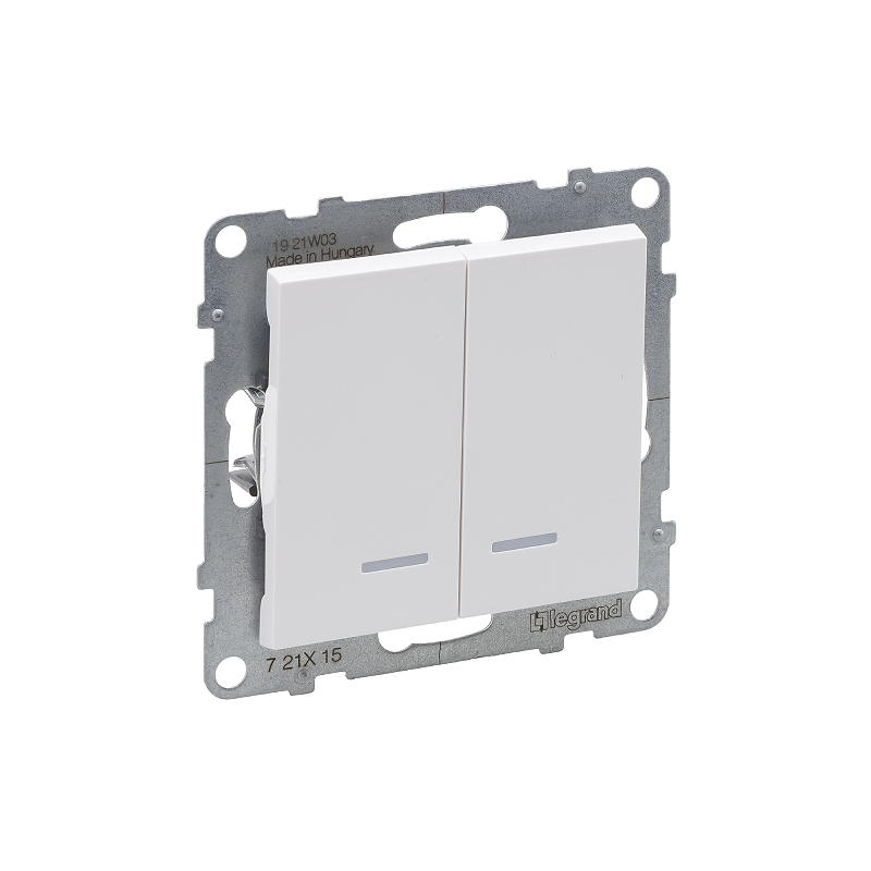 Выкл. 2-кл. с инд. 10А б/рамки