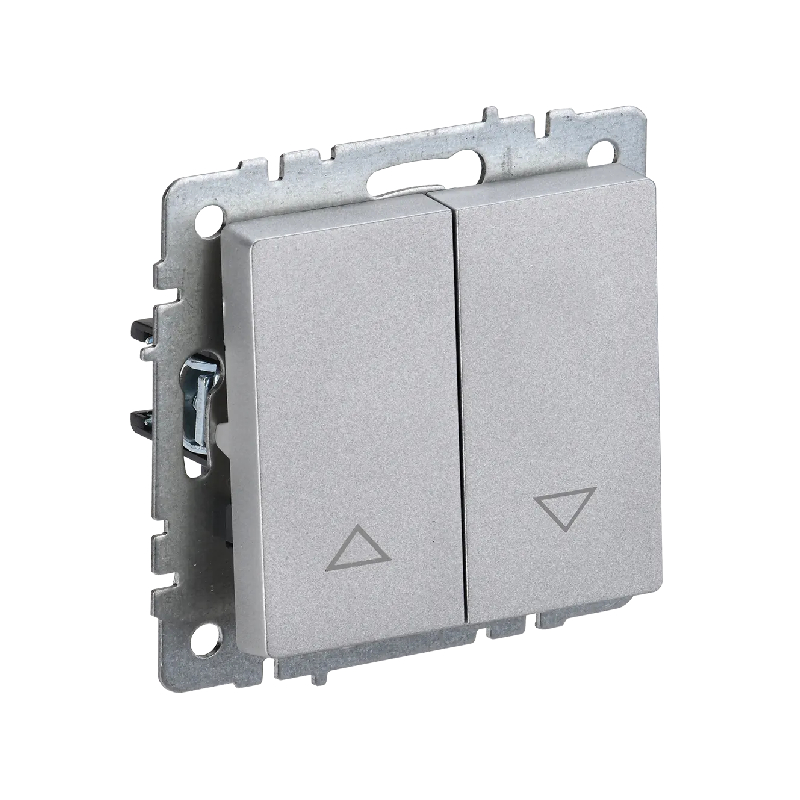 Выкл. жалюзи 10А "BRITE" алюминий (1/100)