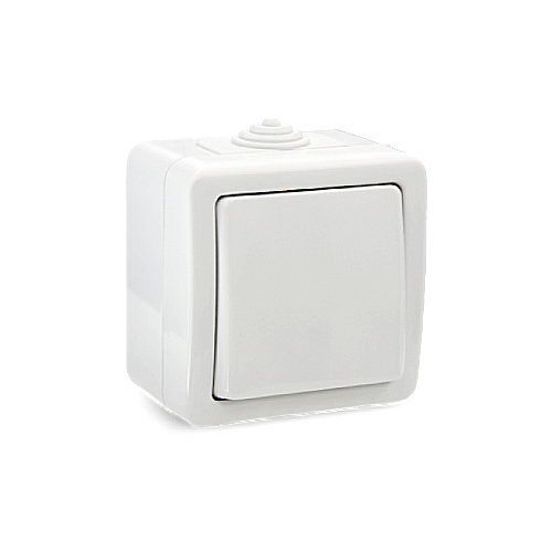 Выключатель 1кл о/у белый IP54 TERRA (100/10/1) UNIT NEW