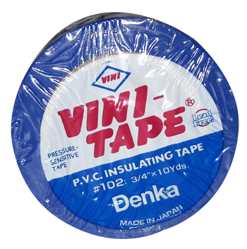 Японская Изолента #102 ПВХ синяя Vini Tape (10)(500)