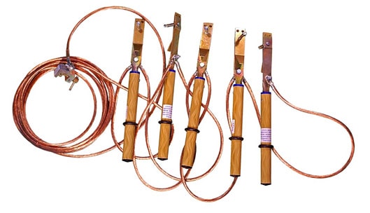 Заземление переносное ЗПЛ-10Н для ВЛ до 10кВ (ЗПЛ-10 Д) + штанга