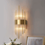 Бра хрусталь+золото  полоса  2*Е14