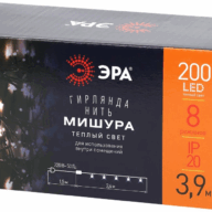 Гирлянда ЭРА LED ENIN-GW Нить Мишура, 3,9м, теплый