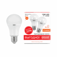 Лампа Gauss Elem Led A60 15W E27 2700K (2шт в упак) 23215P