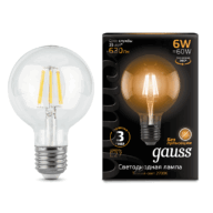 Лампа Gauss LED Filament G95 6W E27 2700K 105802106