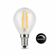 Лампа Gauss LED Filament Globe 5W E14 2700K  105801005-D