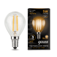 Лампа Gauss LED Filament Globe 5W E14 2700K  105801105