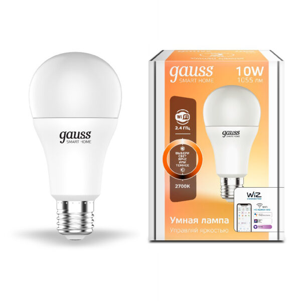 Лампа Gauss LED Smart Home A60 10W 2700K E27 диммируемая 1070112 — изображение 2