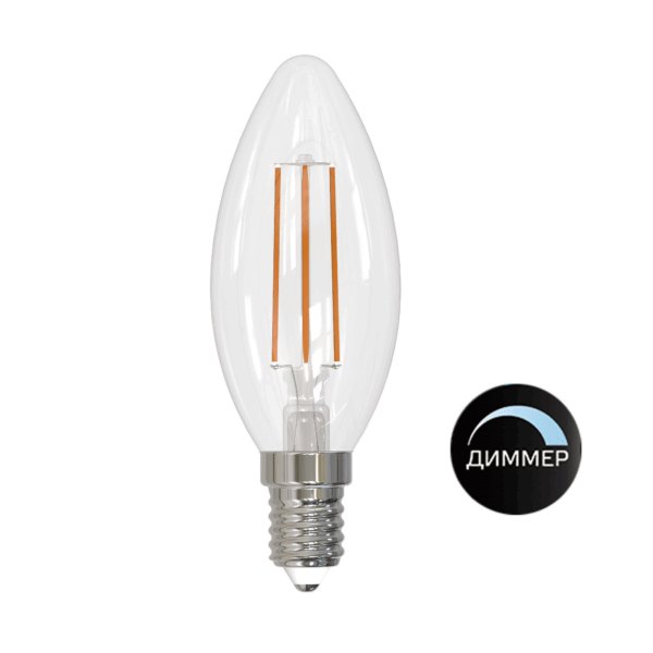Лампа светодиод.LED C35 9W/4000K/E14/CL/DIM