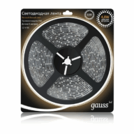 Лента Gauss LED Комплект 2835/60-SMD 4,8W 12V DC теплый белый (блистер 5м) 312400148