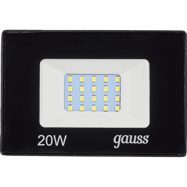 Прожектор Gauss 20W черный IP65 6500K FL613100320